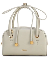 Furla Poppy Mini Dome Double Handle Ribbon Charm Shoulder Bag