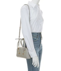 Furla Poppy Mini Dome Double Handle Ribbon Charm Shoulder Bag
