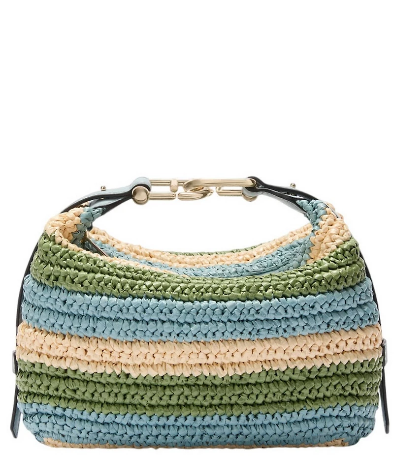 Furla Tonie Crochet Raffia Mini Hobo Bag