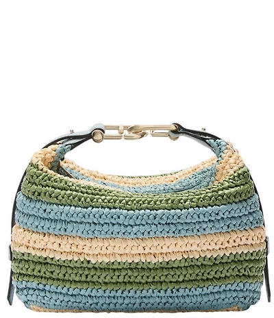 Furla Tonie Crochet Raffia Mini Hobo Bag