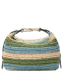 Furla Tonie Crochet Raffia Mini Hobo Bag
