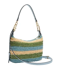 Furla Tonie Crochet Raffia Mini Hobo Bag