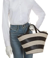 Furla Vortice Small Striped Tote Bag