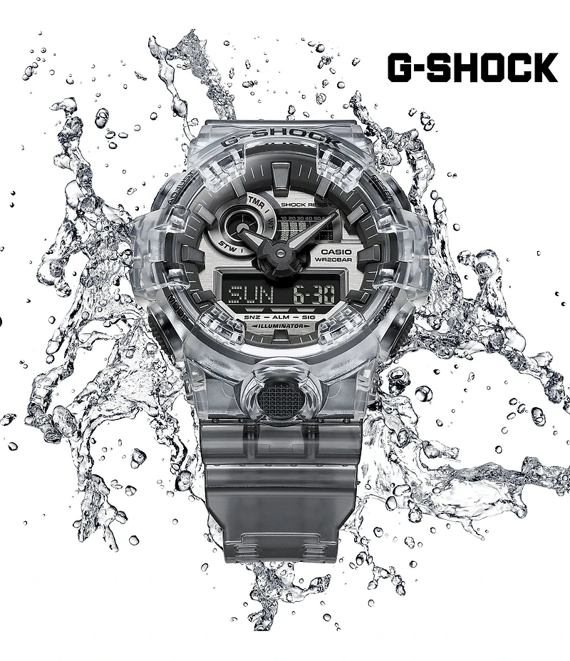 G-Shock Ana Digi Clear Skeleton Shock Resistant Watch