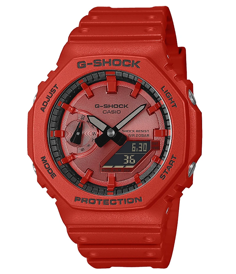 G-Shock Men's 2100 Series Slim Red Ana Digi Bio Based Resin Strap Watch