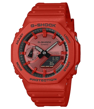 G-Shock Men's 2100 Series Slim Red Ana Digi Bio Based Resin Strap Watch