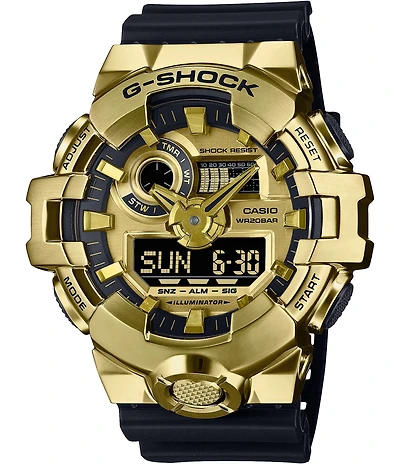 G-Shock Men's Ana-Digi Black Resin Strap Gold Case Watch