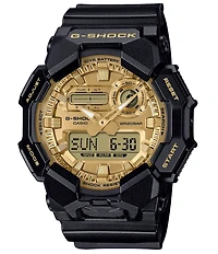 G-Shock Men's Ana-Digi Black Resin Gold Dial Strap Watch