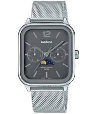 G-Shock Men's Casio Analog Moonphase Stainless Steel Mesh Bracelet Watch