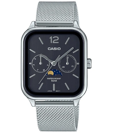 G-Shock Men's Casio Analog Moonphase Stainless Steel Mesh Bracelet Watch