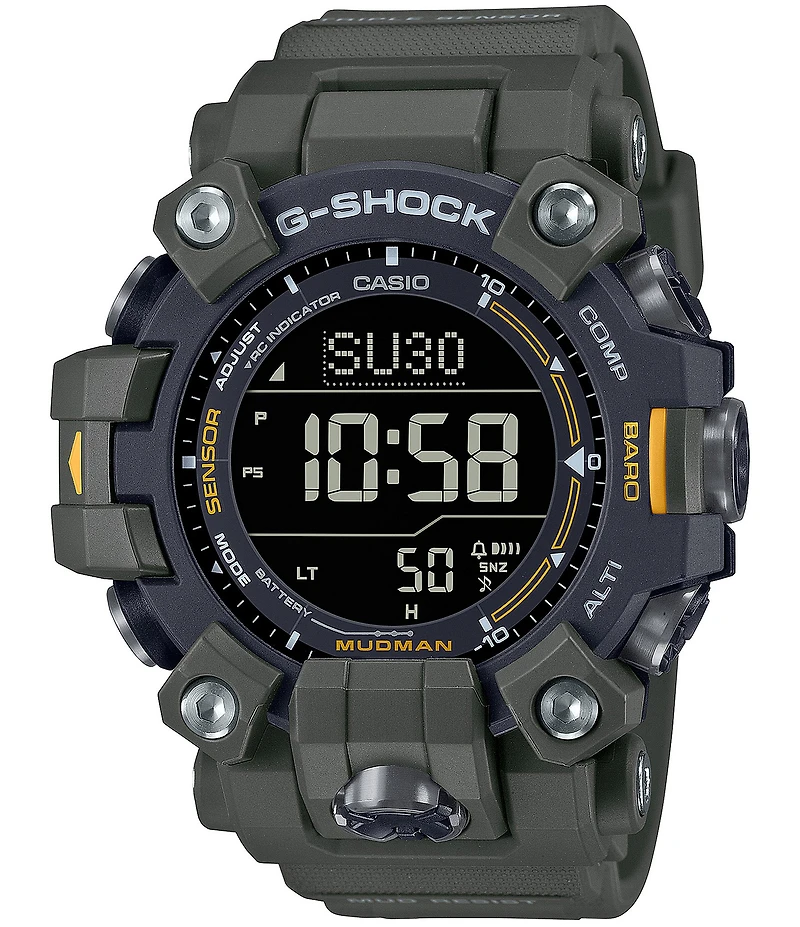 G-Shock Men's Digital Black Resin Strap and Red Detailed Watch