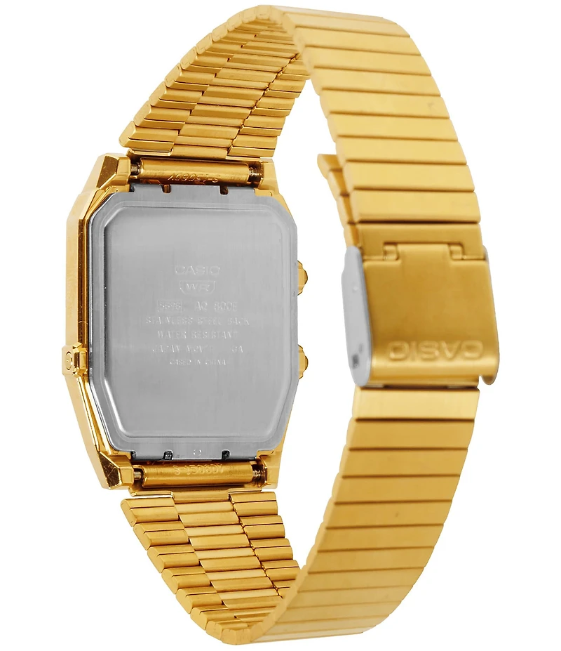 G-Shock Unisex Casio Ana-Digi Gold Tone Stainless Steel Bracelet Watch