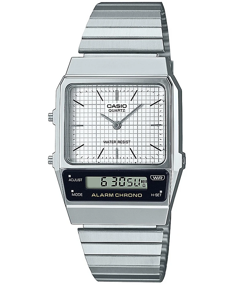 G-Shock Unisex Casio Ana-Digi Grid Stainless Steel Bracelet Watch