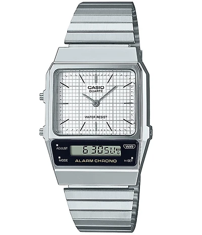 G-Shock Unisex Casio Ana-Digi Grid Stainless Steel Bracelet Watch