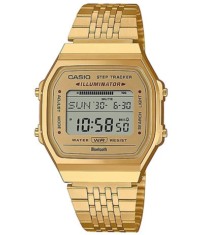 G-Shock Unisex Digital Gold Tone Stainless Steel Bracelet Watch