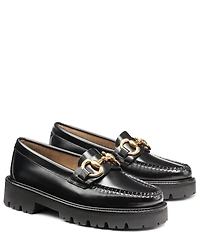 G.H. Bass Women's Lianna Leather Super Bit Buckle Platform Loafers