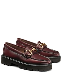 G.H. Bass Women's Lianna Leather Super Bit Buckle Platform Loafers
