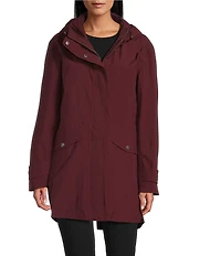 Gallery A-line Spread Collar Long Sleeve 3 Piece In 1 Rain Jacket