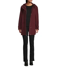 Gallery A-line Spread Collar Long Sleeve 3 Piece In 1 Rain Jacket