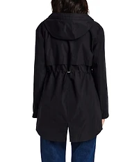 Gallery Ladies Adjustable Hood Internal Drawcord Snap Front Rain Jacket