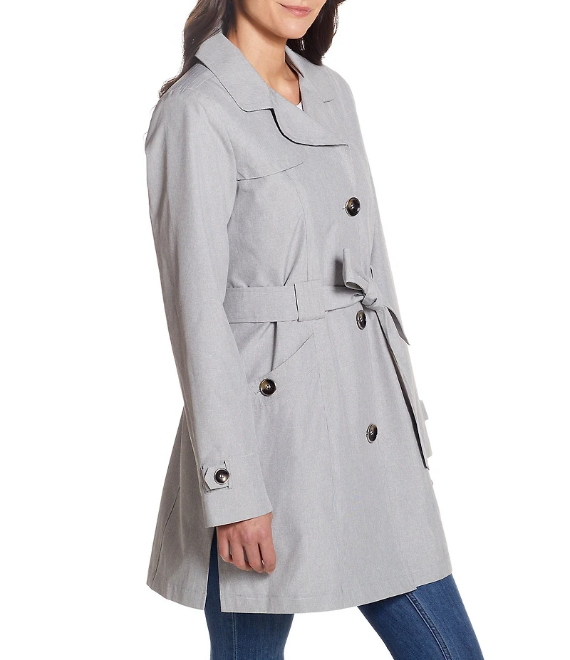 Gallery Notch Collar Belted Wrap Trench Coat