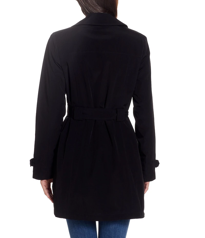 Gallery Notch Collar Belted Wrap Trench Coat