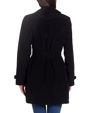 Gallery Notch Collar Belted Wrap Trench Coat