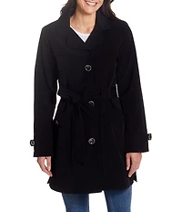 Gallery Notch Collar Belted Wrap Trench Coat