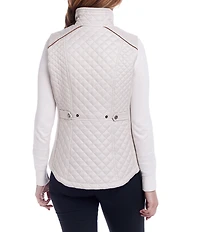 Gallery Quilted Zip Side Pocket Stand Collar Vest