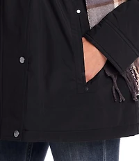 Gallery Removable Hood Stand Collar Scarf Polyfill Snap Front Anorak Jacket