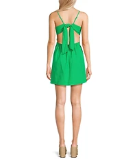 GB 3D Woven Flower Sleeveless Mini Dress