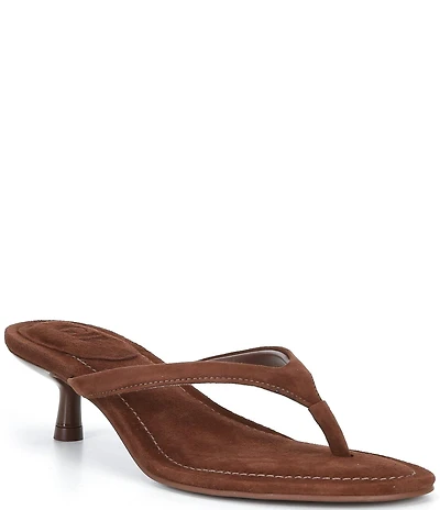 GB 90s-Baby Suede Heeled Thong Dress Sandals