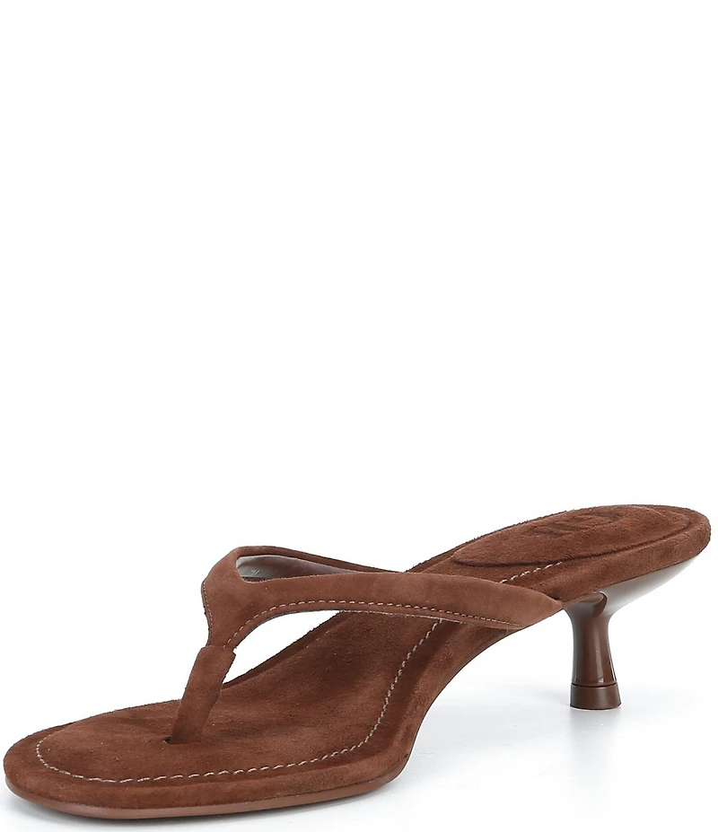 GB 90s-Baby Suede Heeled Thong Dress Sandals