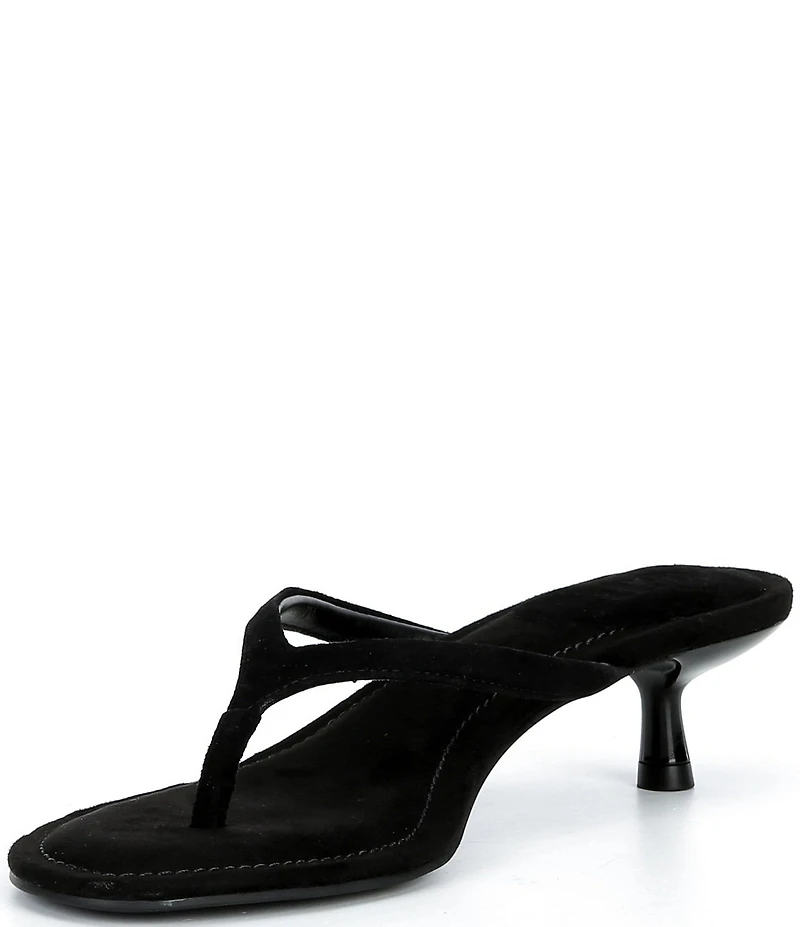 GB 90s-Baby Suede Heeled Thong Dress Sandals