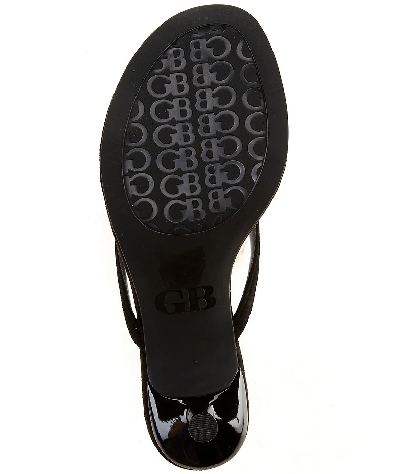 GB 90s-Baby Suede Heeled Thong Dress Sandals