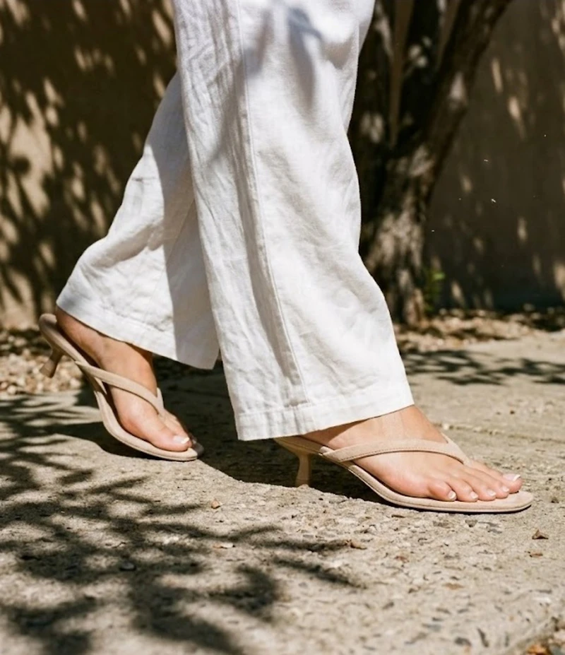 GB 90s-Baby Suede Heeled Thong Dress Sandals