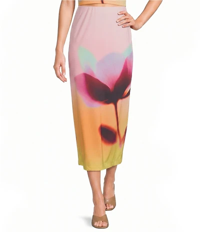 GB Abstract Floral Print Coordinating Maxi Skirt