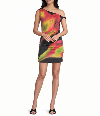 GB Abstract Floral Print Mini Dress