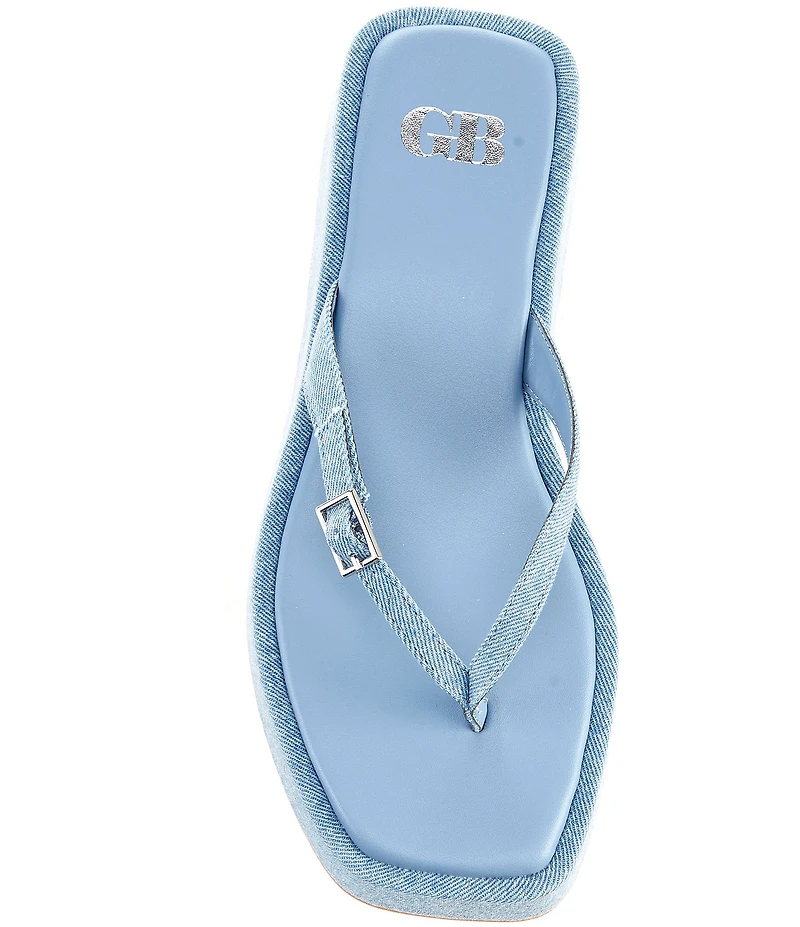 GB All-That Denim Platform Thong Sandals