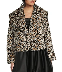 GB Animal Print Faux Fur Coat