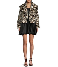 GB Animal Print Faux Fur Coat