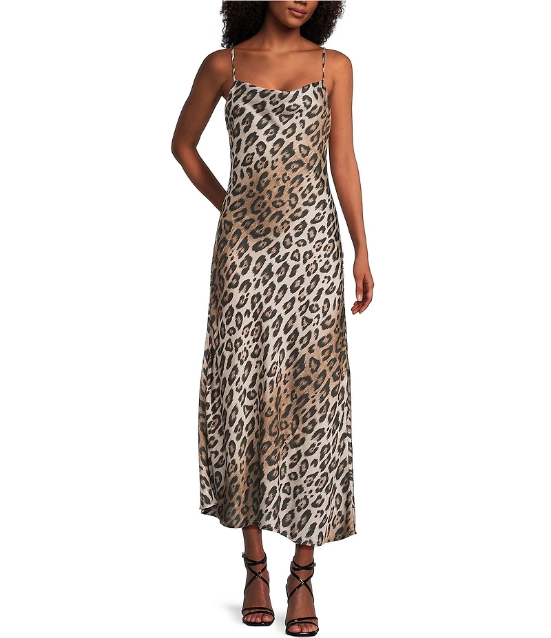 GB Animal Print Slip Long Maxi Dress