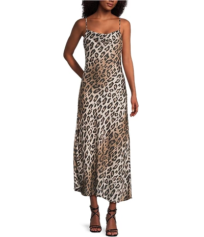 GB Animal Print Slip Long Maxi Dress