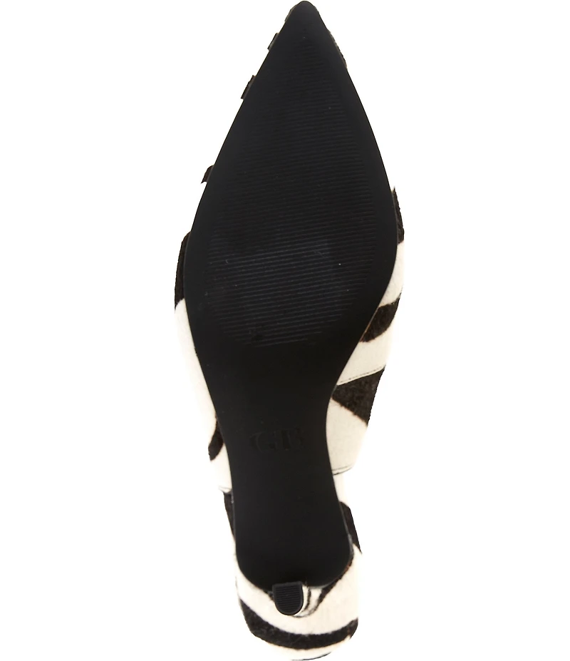 GB Atta-Girl 2 Zebra Haircalf Slingback Pumps
