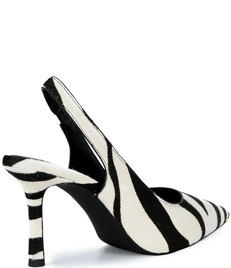 GB Atta-Girl 2 Zebra Haircalf Slingback Pumps