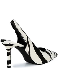 GB Atta-Girl 2 Zebra Haircalf Slingback Pumps