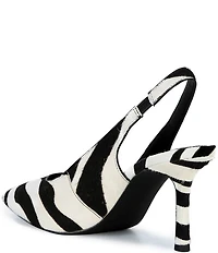 GB Atta-Girl 2 Zebra Haircalf Slingback Pumps