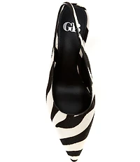 GB Atta-Girl 2 Zebra Haircalf Slingback Pumps