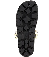 GB Beach-Bar Jewel Ornamented Platform Thong Sandals