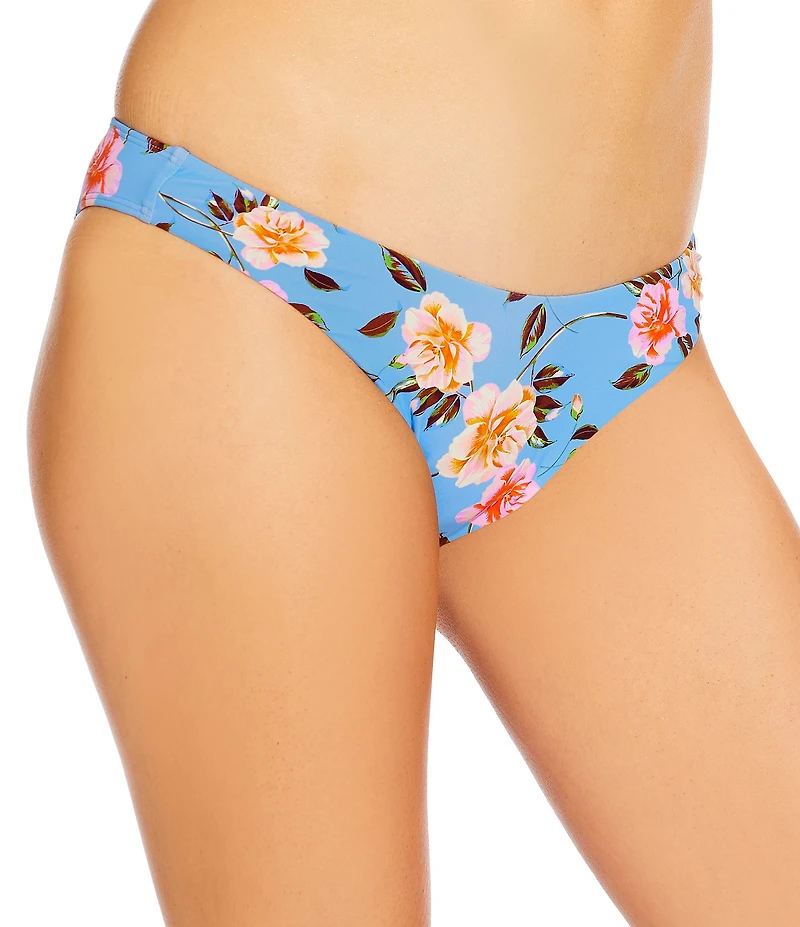 GB Bella Flora Scrunchie Textured Extra High Leg Scoop Front Swim Bottom